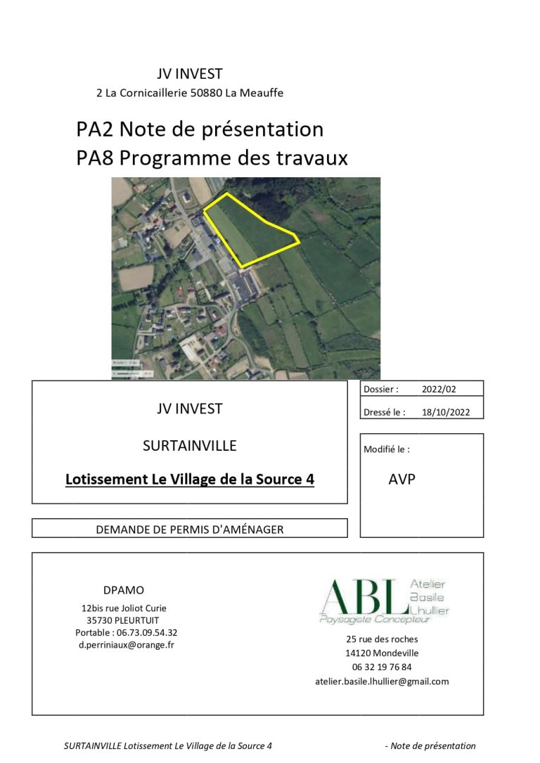 pièce administrative 2 et 8 d'un permis d'aménager