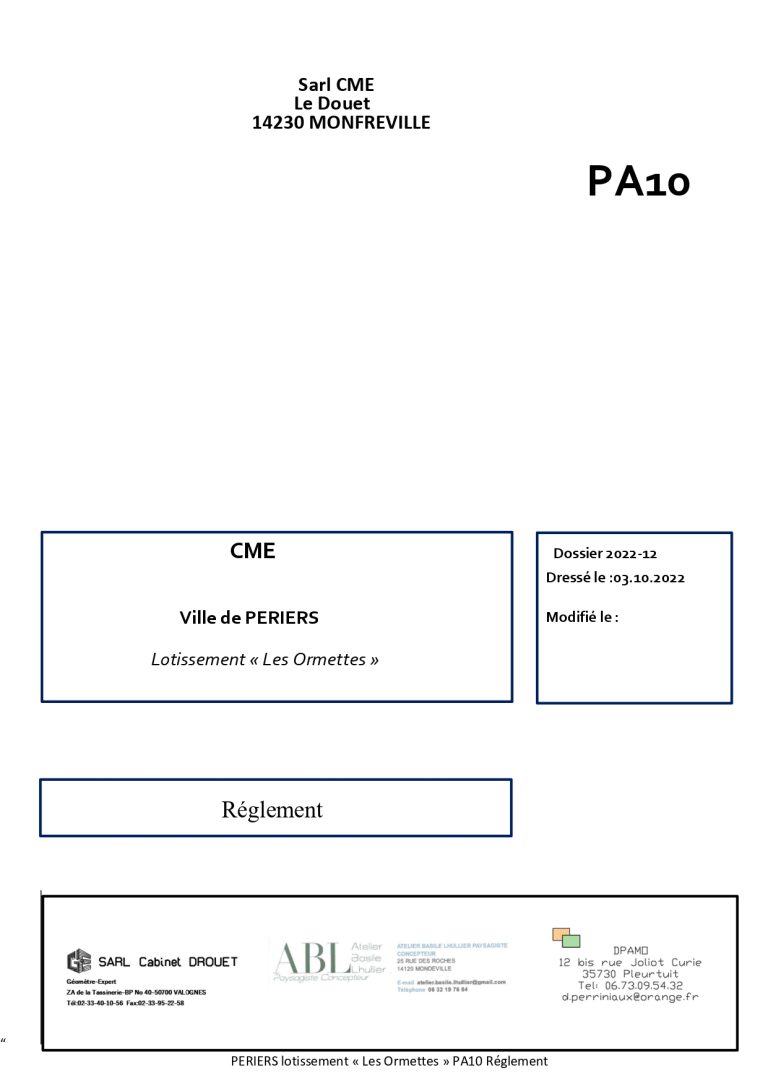 Piece administrative 10 du permis aménager