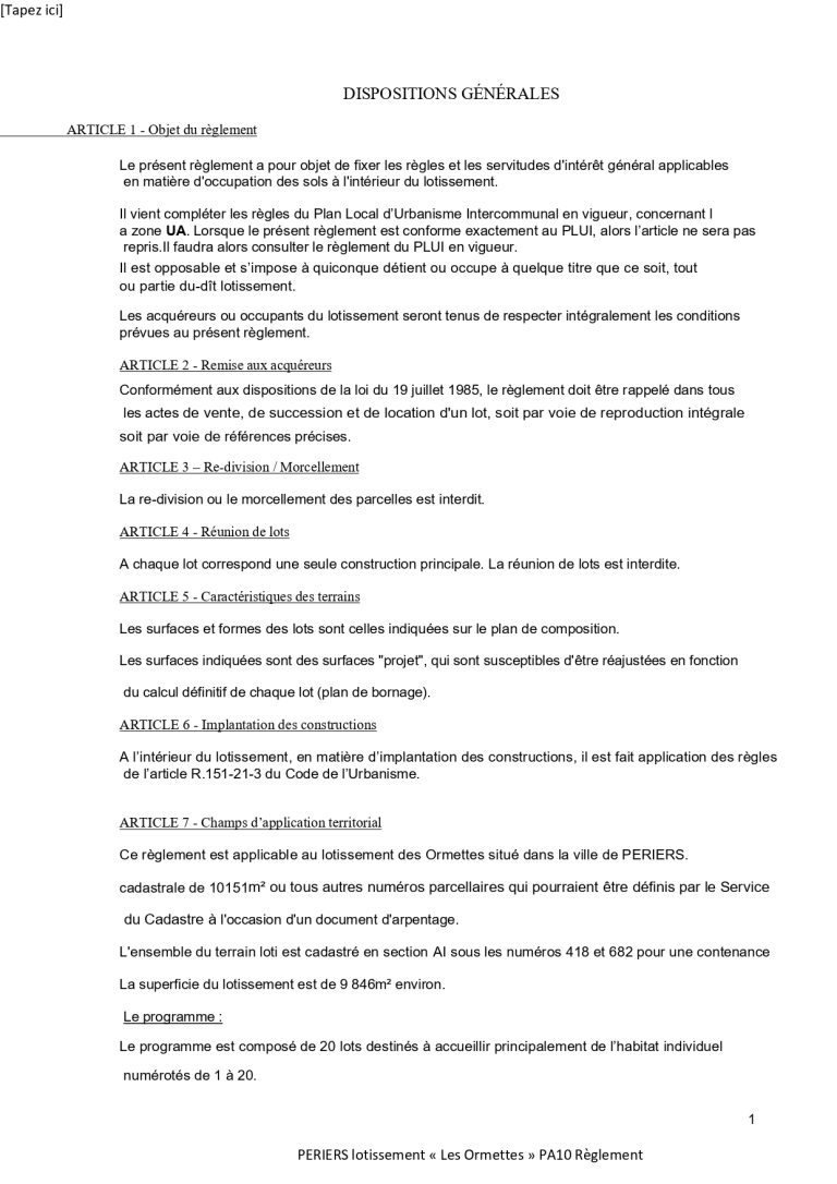 Piece administrative 10 du permis aménager