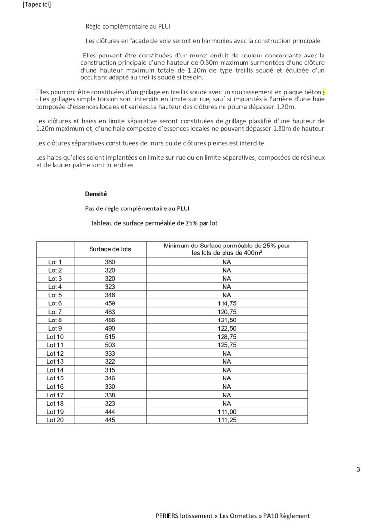 Piece administrative 10 du permis aménager