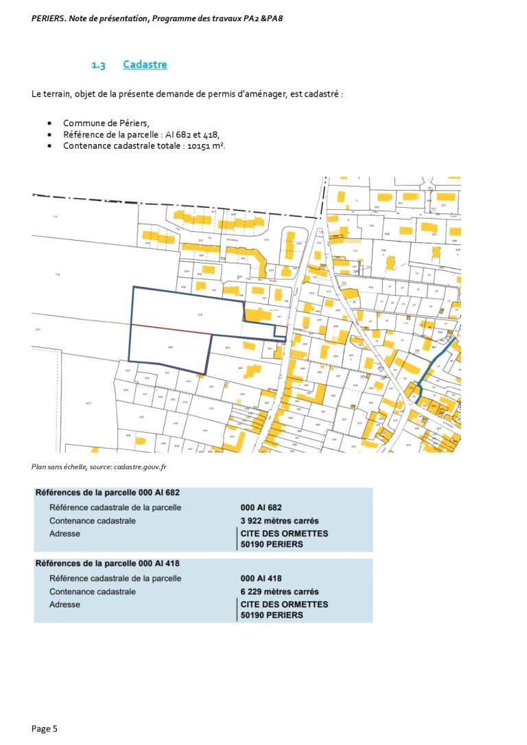 Piece administrative 2 et 8 du permis aménager