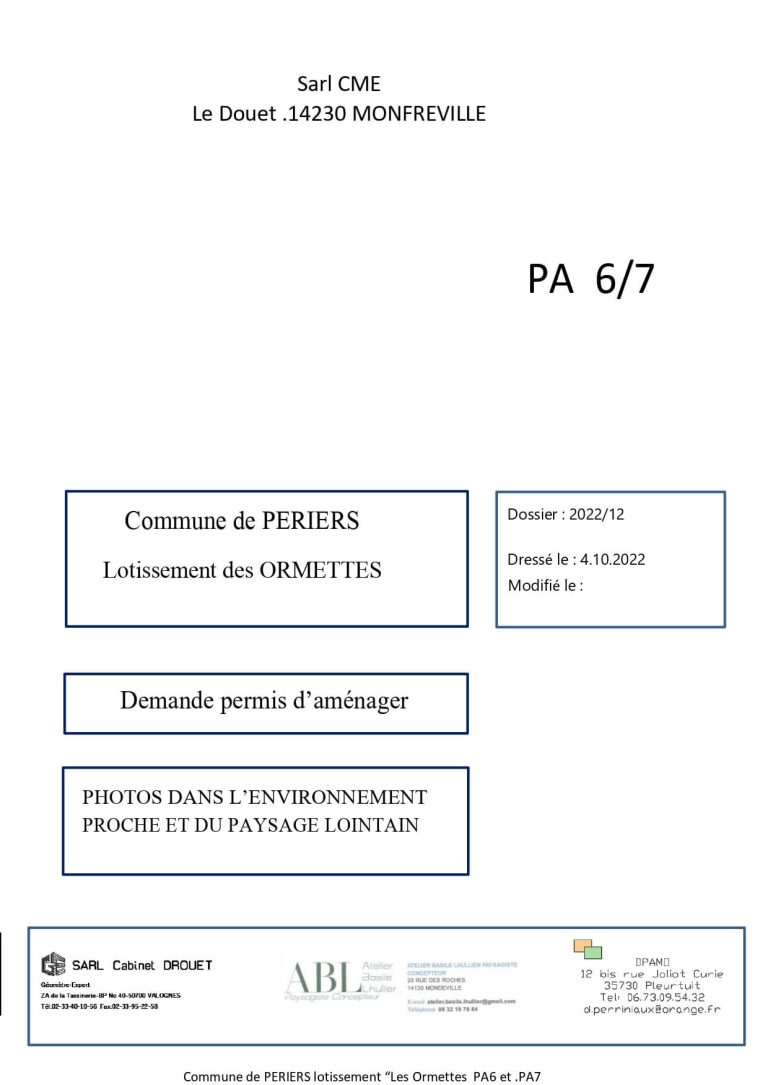 Piece administrative 6 et 7 du permis aménager